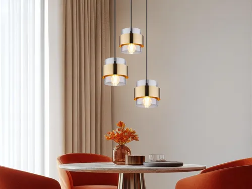 Schöne Rauchglas Esstischlampen – LED 3er Pendelleuchten für die Küche - Moderne Pendelleuchte mit ästhetischem Design aus schwarz-mattem Metall und rauchigem Glas. Ideal über der Kochinsel oder im Essbereich. Inklusive dimmbaren LED Leuchtmitteln für stimmungsvolle Beleuchtung.