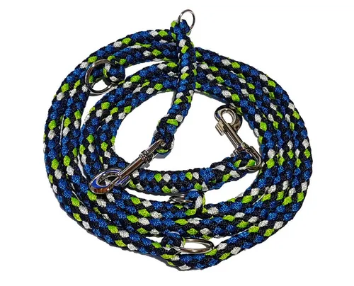 Activity4Dogs Hundeleine große Hunde bis 60 kg, mehrfarbig geflochten, 4-fach verstellbar, 3 m, auch als Doppelleine für 2 Hunde, Premium Qualität aus Deutschland
