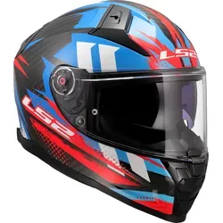 LS2 VECTOR II CARBON TANTIC Red Blue - Integraler Motorradhelm, L - Motorradhelm mit extrem leichter Kohlefaserschale (1300 g) und hervorragender Belüftung. Ausgestattet mit kratzfestem Visier und Antibeschlagsystem für optimales Fahrvergnügen.