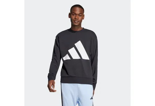 adidas Herren Essentials Big Logo Sweatshirt - Black/White, M - Stylisches Sweatshirt für Herren aus 70% recycelten Materialien, mit bequemen Rundhalsausschnitt und lässigem Schnitt für optimalen Tragekomfort.