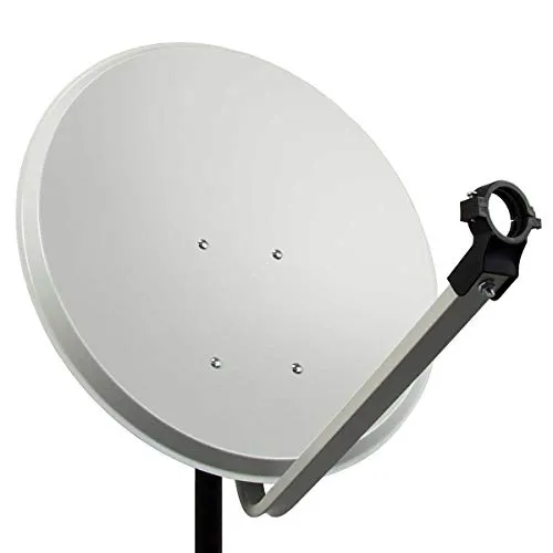 PremiumX PXA60 Satellitenschüssel 60cm Aluminium Hellgrau - Hochwertige SAT-Antenne für digitalen Empfang, witterungsbeständig und einfach zu installieren. Ideal für UltraHD 4K, FullHD und 3D TV mit stabilem Tragarm.