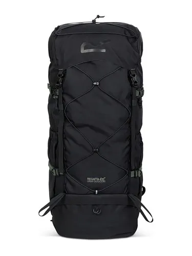 Regatta Outdoorrucksack ''Survivor V'' - 65 l für Damen - Robuster 65 l Rucksack in Schwarz mit wasserabweisendem Material, ideal für Outdoor-Abenteuer. Verstellbare, gepolsterte Schulterriemen und reflektierende Elemente sorgen für Komfort und Sicherheit.