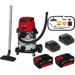 Einhell Nass-Trockensauger TE-VC 36/25 Li S - Leistungsstarker Akku-Sauger - Nass-Trockensauger mit 2 x 4.0 Ah Lithium-Ionen-Akkus und 2 Ladegeräten, ideal für vielseitige Reinigungsaufgaben in Haushalt und Werkstatt.