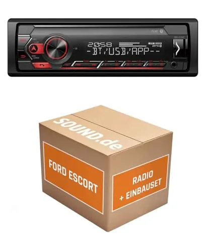 Autoradio Einbaupaket für Pioneer MVH-S320BT kompatibel mit Ford Escort 95 MK2 | Bluetooth USB