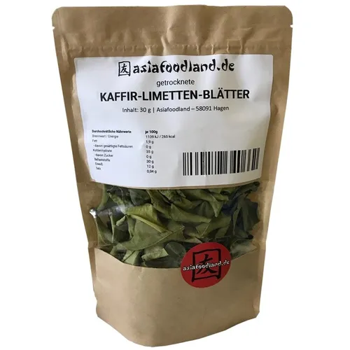 Asiafoodland - Kaffir Limettenblätter - Lime Leave getrocknet - 30g