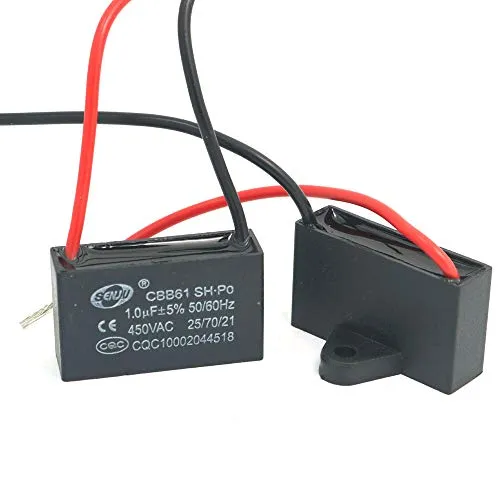DollaTek 2Pcs CBB61 1uF 450 V AC 50/60 Hz Klimaanlage Lüfter Motor Laufkondensator