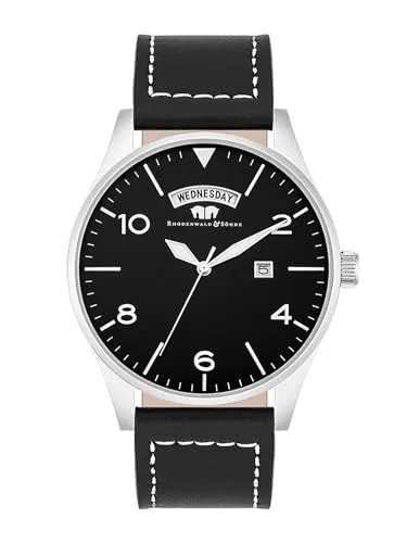 Rhodenwald & Söhne Herren Uhr mit Japan Quarzwerk - Elegante Armbanduhr für Herren mit hochwertigem Edelstahl-Gehäuse, wasserdicht bis 5 ATM und kratzfestem Mineralglas. Perfektes Accessoire für jeden Anlass!