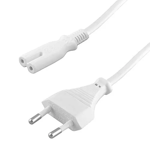 BestPlug 10 Meter Strom-Kabel Netz-Kabel, Euro-Stecker männlich auf C7 Buchse Kupplung weiblich, Weiss