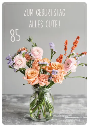 Perleberg Grußkarten 85 Geburtstag unverpackt Glückwunschkarte im Format 116 x 166 cm mit
