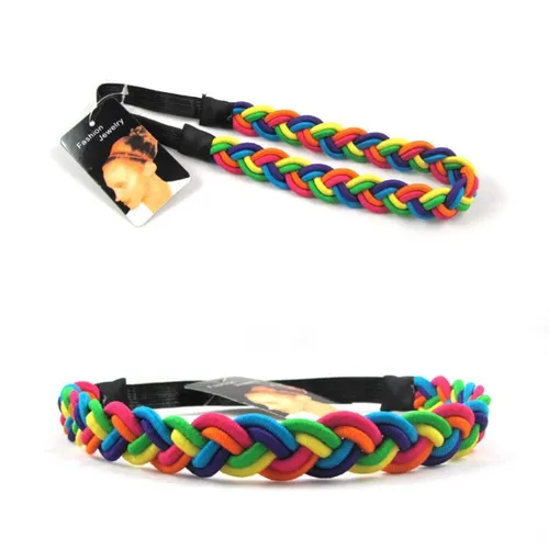 Stirnband Regenbogen Hippie Böhmen Haargummi Haarband Kopfband Zopfgummi
