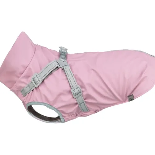 Trixie Geschirr-Mantel Pontis Rain rosa, Größe S - Hundegeschirr und Regenmantel in einem – der Trixie Geschirr-Mantel Pontis Rain bietet optimalen Schutz und Tragekomfort für Ihren Hund, plus reflektierende Elemente für mehr Sicherheit bei jedem Wetter.