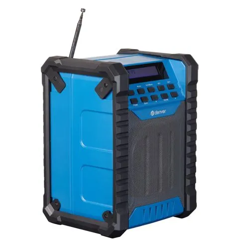 Denver WRD-60 Baustellenradio DAB+ - 100 Watt, wiederaufladbar und spritzwassergeschützt für optimale Klangqualität auf der Baustelle