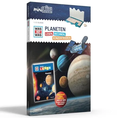 MiniLÜK-Set: WAS IST WAS Erstes Lesen Planeten - Schulbücher & Lernhilfen mit spannenden Weltraumfakten und spielerischen Übungen zur Festigung des Wissens. Ideal für Kinder der 1. Klasse!