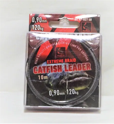 10m Wels CATFISH LEADER geflochten Welsvorfach RedCat 0,90 mm 120 Kg 8x Gefl.