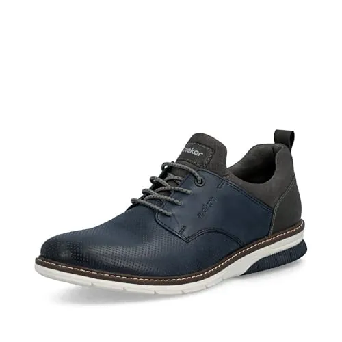 Rieker Halbschuhe Ozean - Komfortable Slipper für Herren, Größe 43 - Stylische Rieker Halbschuhe aus Kunstleder in Blau, ideal für den Alltag. Mit elastischem Schaftrand und griffiger Sohle für besten Halt. Extra weiche Decksohle und Komfortweite G 1/2 bieten optimalen Tragekomfort.
