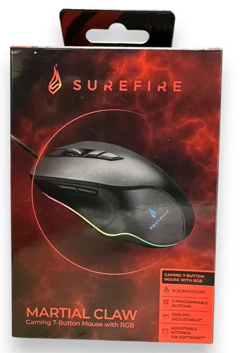 SureFire Martial Claw Gaming Maus – Präzise, anpassbar und RGB-beleuchtet - Mäuse: Hochpräzise Gaming Maus mit anpassbaren Tasten und beeindruckender RGB-Beleuchtung für ein individuelles Spielerlebnis.