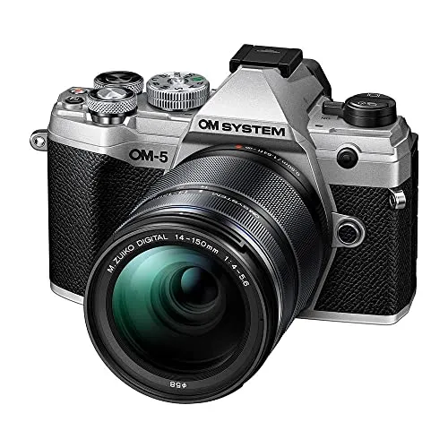 OM SYSTEM OM-5 Kamera mit M.Zuiko 14-150mm Objektiv - Spiegelreflex- & Systemkameras mit 20 MP Live MOS-Sensor und optimierter 5-Achsen-Bildstabilisierung für atemberaubende Aufnahmen bei jedem Wetter dank IP53 Wetterschutz.