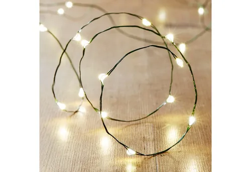 Produktbild Lights4fun LED-Lichterkette 50er Micro warmweiß mit grünem Draht