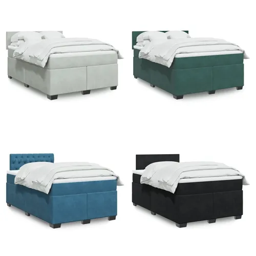 Luxuriöses Boxspringbett mit Matratze in Dunkelgrün - Elegantes Boxspringbett mit knopfheftung Design, aus hochwertigem Ahorn, ideal für erholsamen Schlaf und stilvolle Schlafzimmergestaltung.