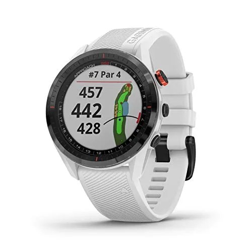 Garmin Approach S62 Smartwatch Golf White - Golf GPS-Gerät mit 1,7 Zoll Farb-Touchscreen, Virtual Caddie für präzise Schlägerempfehlungen und über 41.000 vorinstallierten CourseView-Karten weltweit.