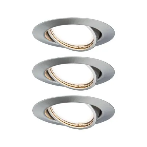 Paulmann 93420 Base Einbauleuchte 3er Set LED GU10 15W Edelstahl (gebürstet)