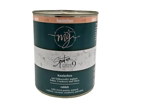 My Hundefutter Kaninchen 820g Menü No. 9 mÿ Nassfutter für Hunde mit Süßkartoffel Joghurt Kokos Cranberry und Minze