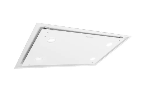 KAUFMANN Deckenhaube Tegmento 90 WH// Tegmento 90 WH, Dunstabzugshaube 90 cm, 850m³/ h, Weiß Glas, Ab-Umluft