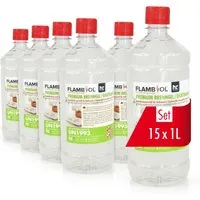 Höfer Chemie FLAMBIOL® Premium Brenngel 1L - Grillzubehör: Hochwertiges Bioethanol Brenngel mit langer Brenndauer und verbesserter Rezeptur, ideal für Kamine drinnen und draußen.