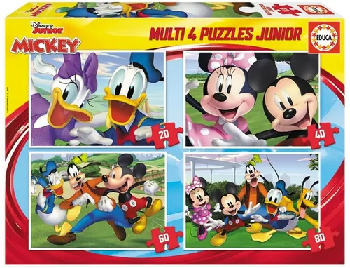 4in1 Kinderpuzzle Educa 18627 20/40/60/80 Teile - Disney Mickey & Friends - NEU!