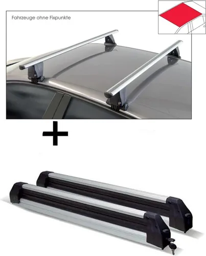 Skiträger & Dachträger Set für Jeep Compass (MP/552) ab 2017 - Praktisches Set für Jeep Compass: Ausziehbarer Skiträger für bis zu 6 Skier oder 4 Snowboards und hochwertige Dachträger. Maximale Ladekapazität und einfache Montage für stressfreies Reisen.