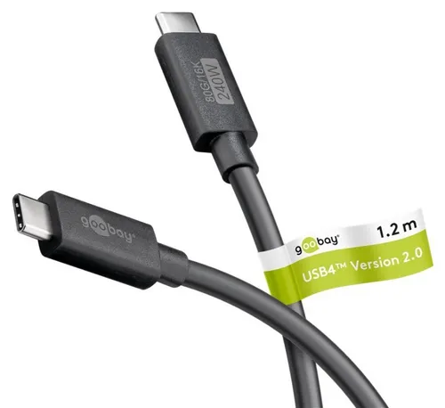 USB-C™-Kabel USB4™ Version 2.0, 240 W, 80 Gbit/s - USB-Kabel, ideal für schnelles Laden und Datenübertragung bis 80 Gbit/s, perfekt für moderne Geräte mit USB-C-Anschluss.