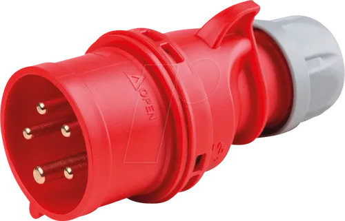 CEE-STECKER 2-32 - 5-poliger CEE-Stecker, 400V, 32A, rot