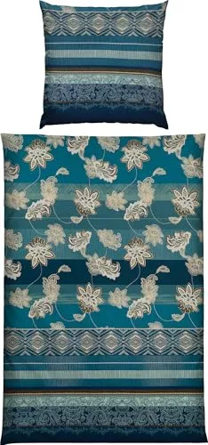 Erwin Müller Mako-Satin Bettwäsche blau 135x200 cm + 80x80 cm