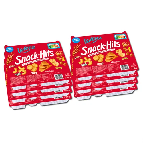 Lorenz Snack Hits, Knabbermischung 280g Packung - Chips in einer köstlichen Knabbermischung, ideal für gesellige Abende oder den kleinen Hunger zwischendurch.