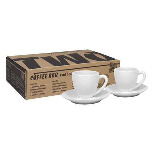 Könitz Espressotassen 2er Set Coffee Bar TWO Tasse Porzellan Weiß 80 ml