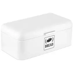 relaxdays Retro Brotkasten aus Eisen - Brotkasten in elegantem Weiß-Silber, ideal zur Aufbewahrung von Brot und Brötchen. Mit praktischem Deckel und Griff, sorgt für frische Backwaren und ist ein stilvolles Küchenaccessoire.