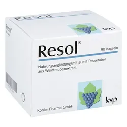 Resol 90 ST - Resveratrol Kapseln - Nahrungsergänzungsmittel mit 150 mg Resveratrol pro Kapsel, glutenfrei und ideal zur Unterstützung eines gesunden Lebensstils. Enthält 90 Kapseln für eine langfristige Anwendung.