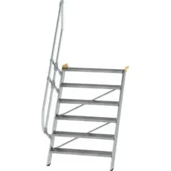 Alutreppe 6 Stufen mit einseitigem Handlauf von Günzburger