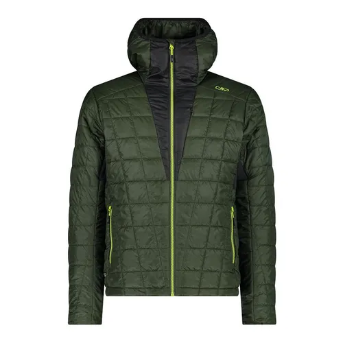 CMP MAN Jacket FIX Hood oil green (E319) - Funktionsjacke für Herren mit ultraleichter PrimaLoft Wattierung, wasserabweisend und atmungsaktiv, ideal für Skitouren und intensive Bergaktivitäten.