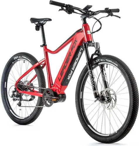 27,5 Zoll Leader Fox Swan Gent E-Bike MTB 540Wh Shimano Rh 41cm Rot Schwarz