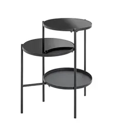Haku-Möbel Beistelltisch Oban, schwarz, 56 x 71cm