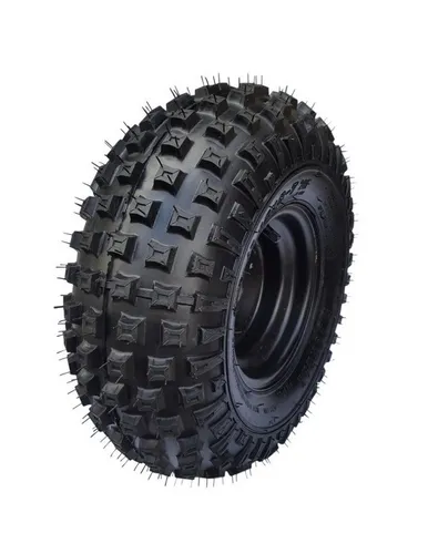 FunSport-Factory Kinderfahrzeug-Räder 16x8-7 - Hochwertiges Komplettrad 16x8-7 mit robustem TL-Noppen-Profil und schlauchlosem Geländereifen, ideal für Quads. Bietet hervorragenden Grip und Stabilität durch die langlebige 3-Loch-Stahlfelge. Perfekt für jedes Terrain!