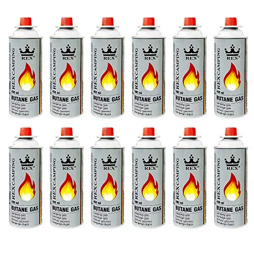 Mianova Gaskartuschen 227g Butan Gas - Ideal für Camping & Grill - Gaskartuschen 227g mit Ventil, perfekt für Campingkocher, Bunsenbrenner und Grill. Brenndauer bis 3 Stunden, sorgt für zuverlässige Energiequelle unterwegs.