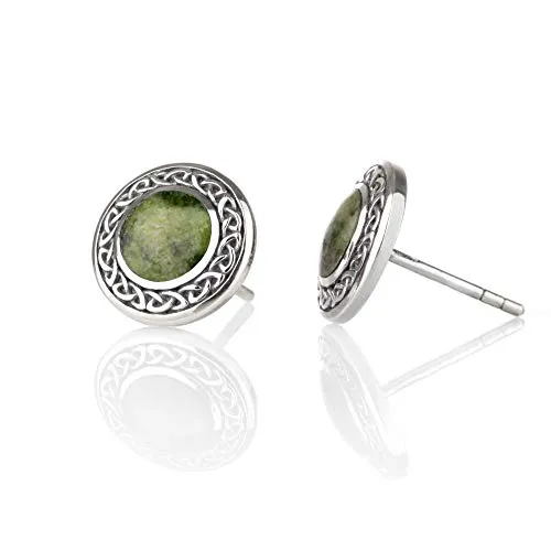 Celtic Shield Ohrstecker aus Irland in grün von Eburya