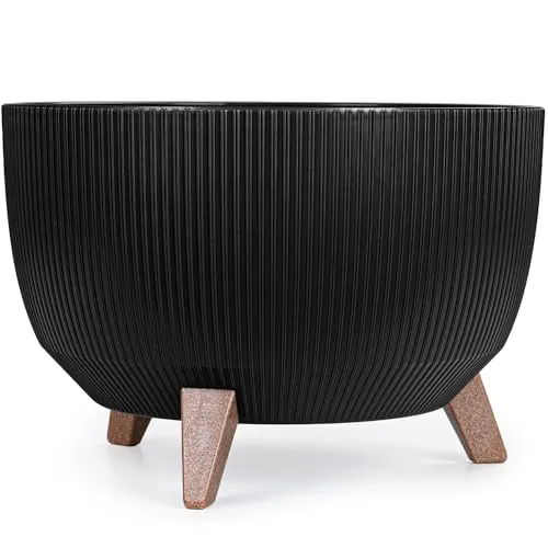 KONZEPT Blumentopf mit Füßen – Moderner Blumenkübel aus Kunststoff, 40 cm - Vielseitiger Pflanzkübel für Innen und Außen. Mit integriertem Bewässerungssystem für optimale Pflanzenpflege. UV-beständig und wetterfest, ideal für alle Pflanzenliebhaber.