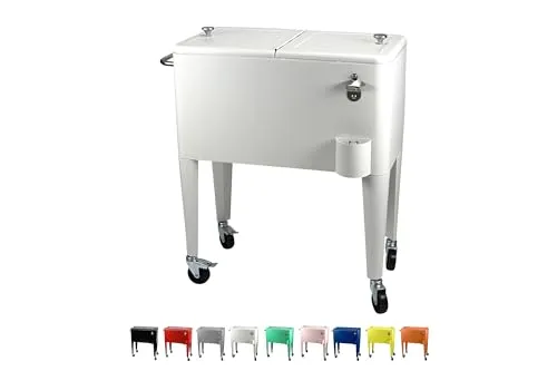 Kailua Cooler - Rollbare Kühlbox für Partys - Kühltaschen & -boxen, mit 60 Liter Fassungsvermögen, integriertem Flaschenöffner und Ablassventil für einfachen Transport und Nutzung.