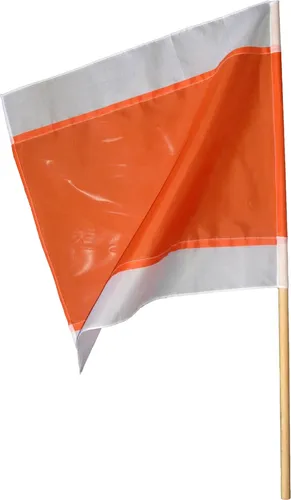 Warnflagge 500 x 500 mm, weiss-orange-weiss in weiß von bauCompany24