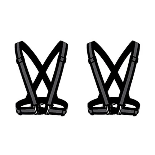 HYCOPROT 2 X Reflektierend Laufen Weste Reflektorweste Sicherheitsweste Fahrrad Motorrad Auto Leicht Elastisch Laufweste Joggen für Damen Herren Erwachsene Kinder (Schwarz)…