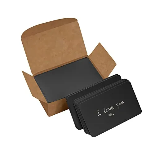VANRA 300 PCS Kraftpapierkarten Karteikartenset Blanko-Nachrichtenkarte,Speicherkarte Frische Karten mit Box für Lernen,Studium,DIY(schwarz)