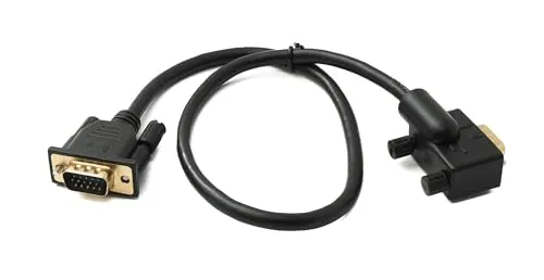 System-S D Sub15 Kabel 50 cm HD VGA 15 Pin Stecker zu Stecker DB15 Winkel Left Angled Adapter